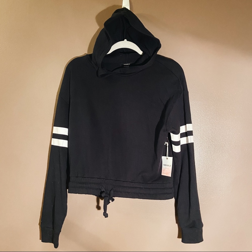 Navy Cropped Sweatshirt